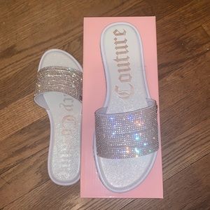 Juicy Couture silver slides